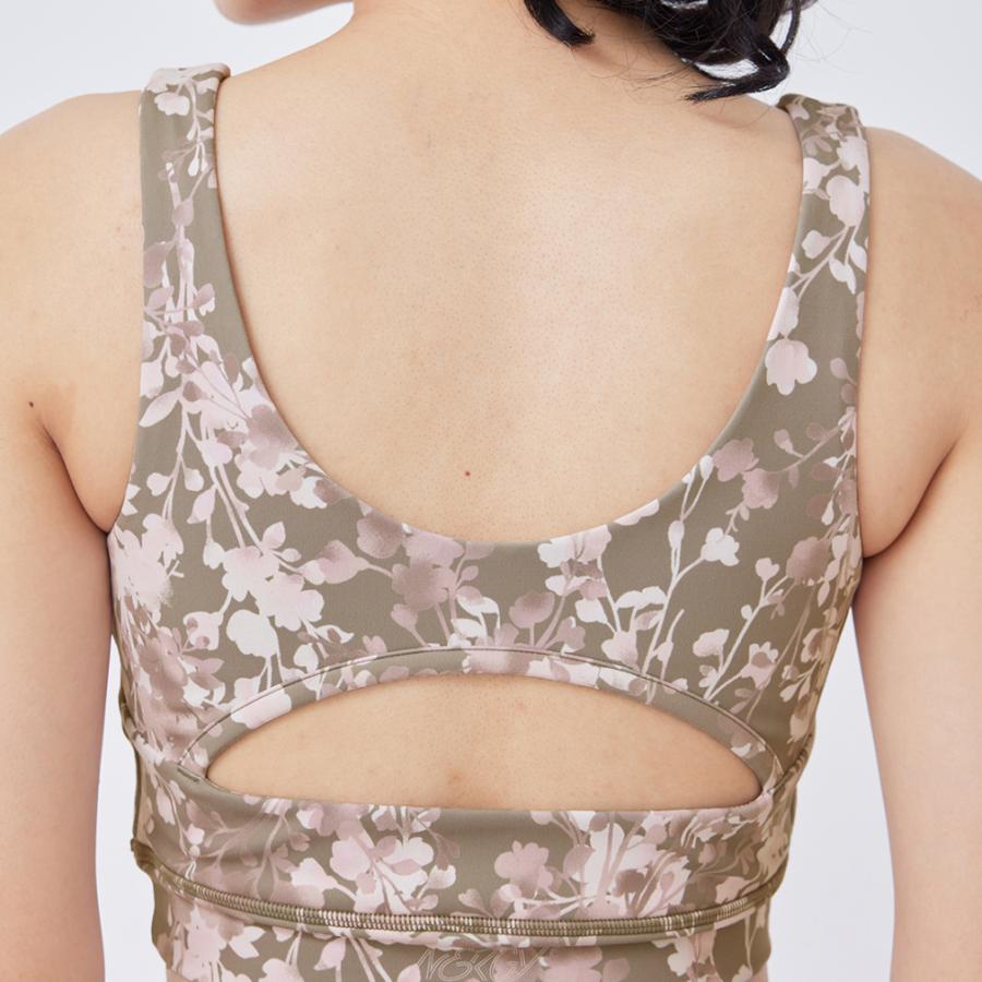 ナージー レディース スポーツブラ フラワープリントブラ