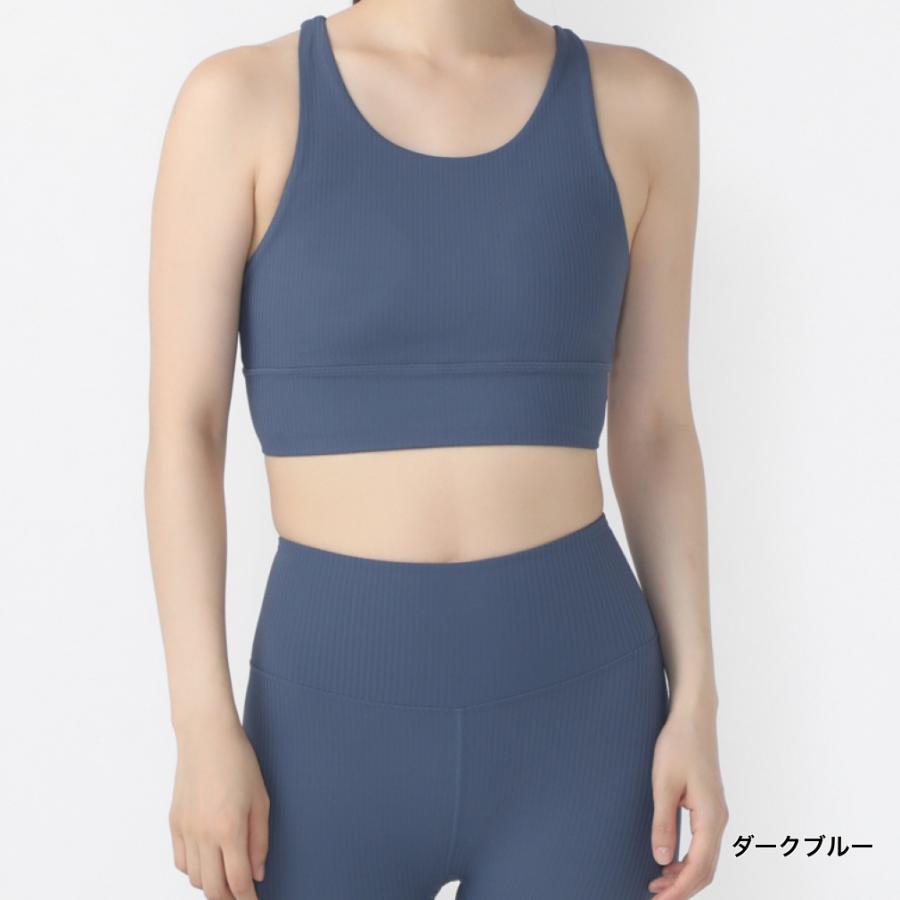 TIGORA（ティゴラ） レディース スポーツブラ フィットネス 縦畝ミドル