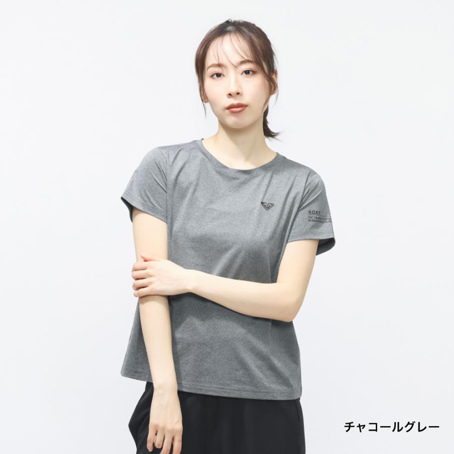 半袖　Tシャツ　レディース　バレエ　ヨガ　ウェア　トップス　グレー　灰色 ROXY（ロキシー） レディース 半袖 Tシャツ フィットネス 半袖Tシャツ