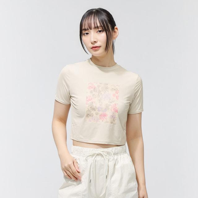 TIGORA（ティゴラ） レディース 半袖 Tシャツ クロップドTシャツ柄 TR