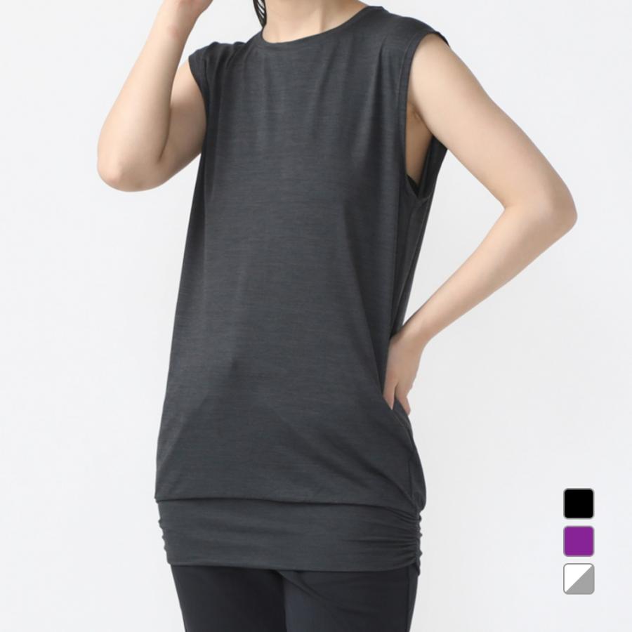 ティゴラ レディース タンクトップ フィットネス チュニック丈  