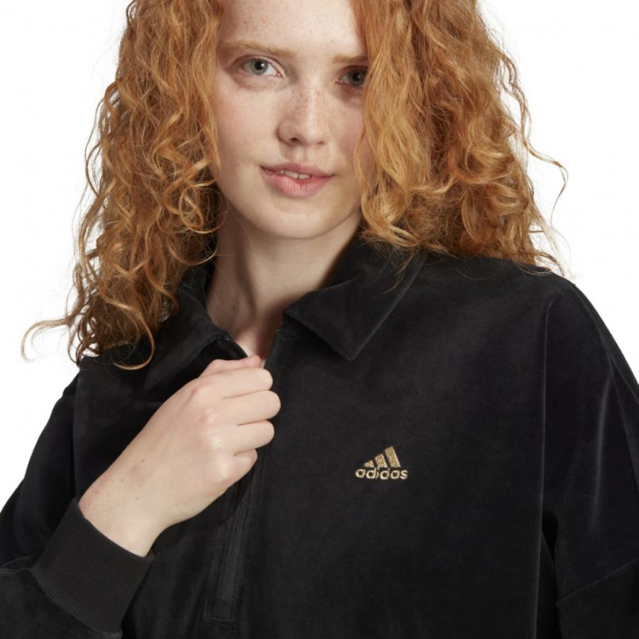 adidas（アディダス） レディース 長袖 Tシャツ クロップ ベロア