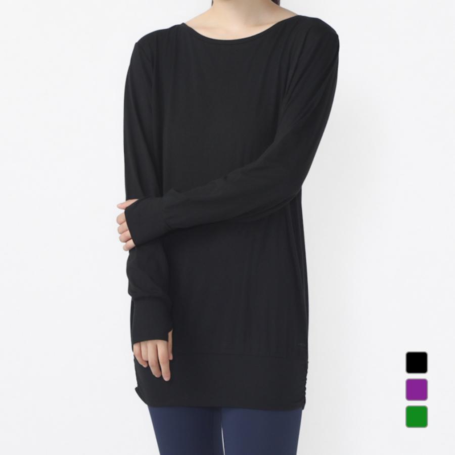 新品☆未使用☆/ScoLar/チュニック/Tシャツ/レース/黒/Mサイズ/綺麗 TIGORA ティゴラ レディース 長袖 Tシャツ フィットネス