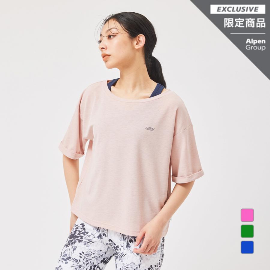 ナージー レディース 半袖 Tシャツ タンク付き後ろスリットTEE