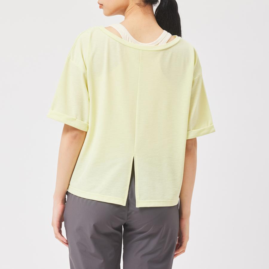 ナージー レディース 半袖 Tシャツ タンク付き後ろスリットTEE