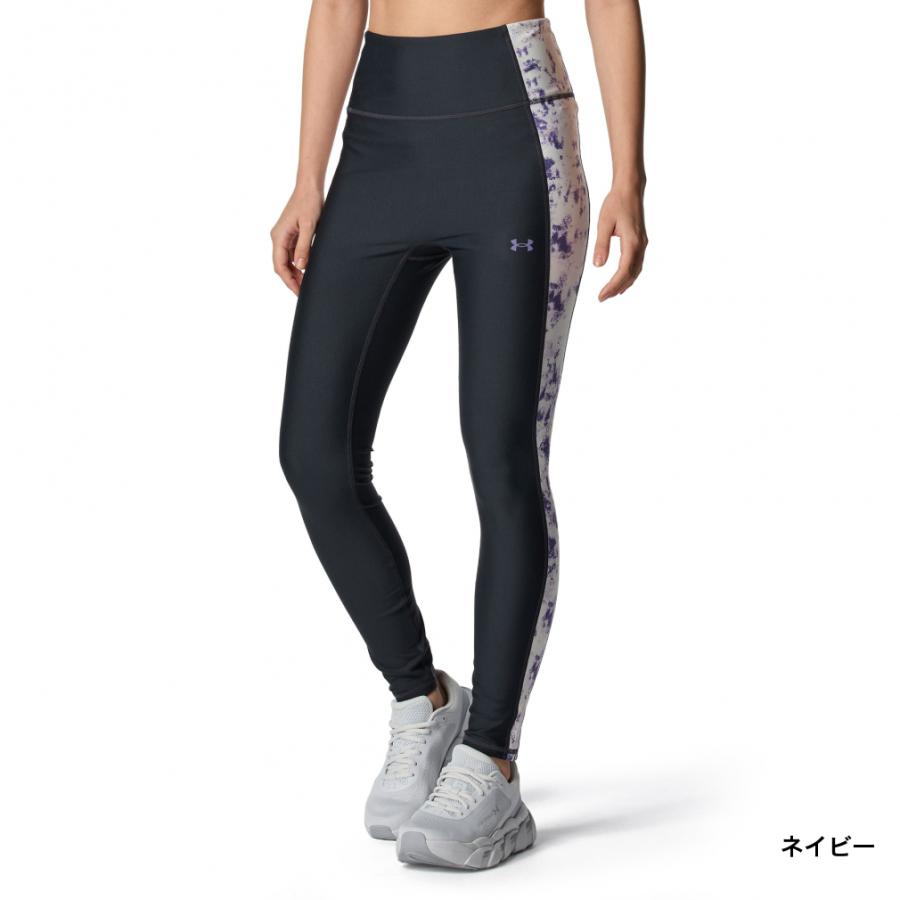 アートプリント 黒 レギンス UNDER ARMOUR（アンダーアーマー） メンズ レギンス UAヒートギア