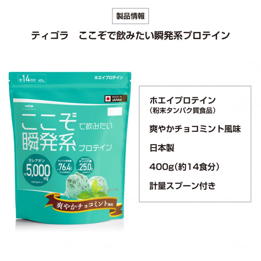 TIGORA（ティゴラ） ここぞで飲みたい 瞬発系プロテイン チョコミント