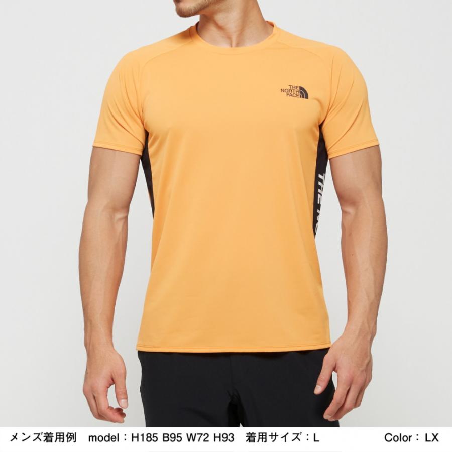 ノースフェイス メンズ ランニング 半袖Tシャツ S/S Ampere Side Logo Crew（アンペアサイドロゴクルー） NT12082 LX : オレンジ THE NORTH FACE｜alpen-group｜03