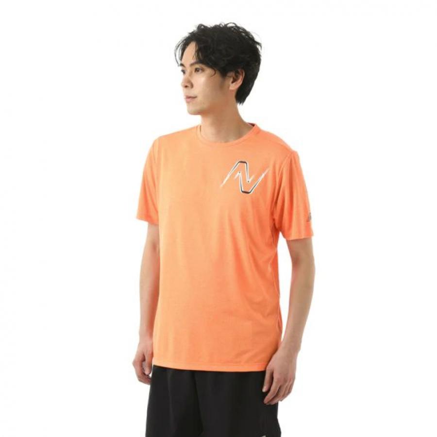 ニューバランス メンズ 陸上 ランニング 半袖tシャツ グラフィック ラン Ss Tシャツ Amt オレンジ New Balance アルペン Paypayモール店 通販 Paypayモール
