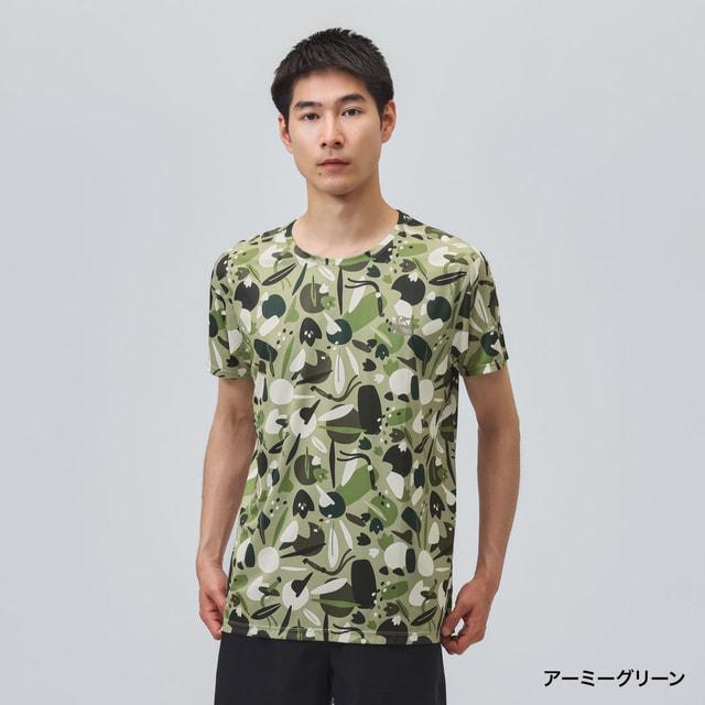 アーミー柄 フルグラフィックTシャツ グリーン CHUMS（チャムス） メンズ レディス 陸上/ランニングウェア 半袖T