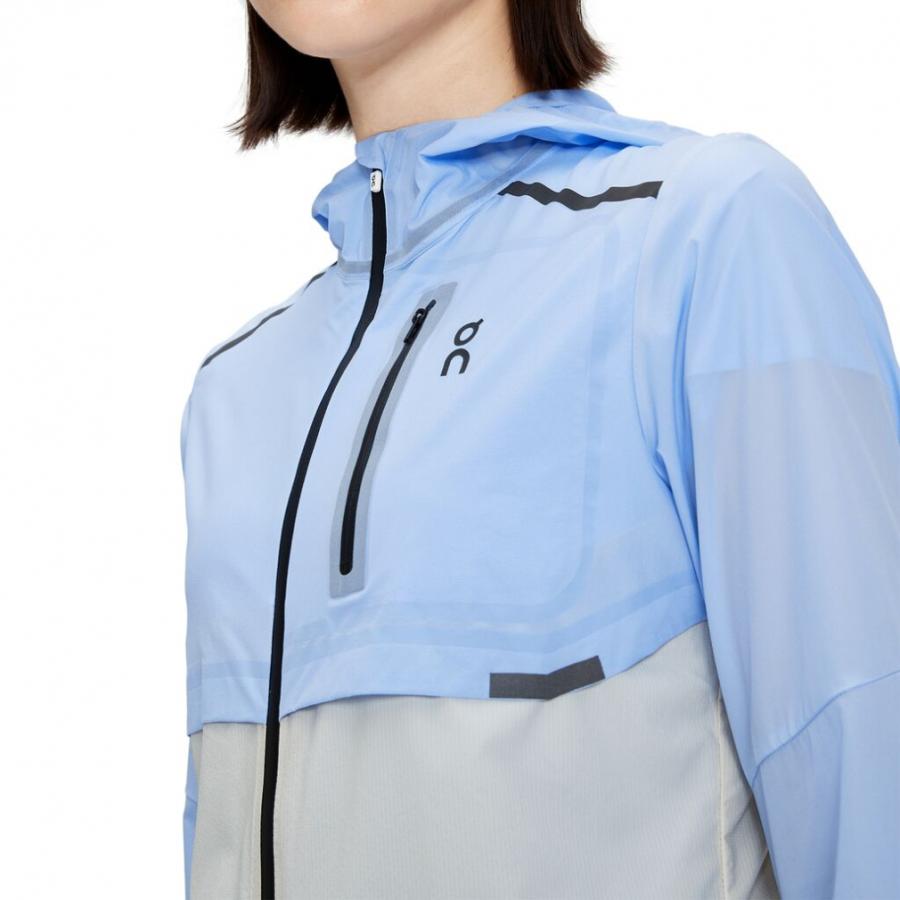 オン レディス 陸上/ランニング ウインドブレーカー Weather Jacket ウェザージャケット 防風 防水 軽量 204.01031 : ペールブルー On｜alpen-group｜04