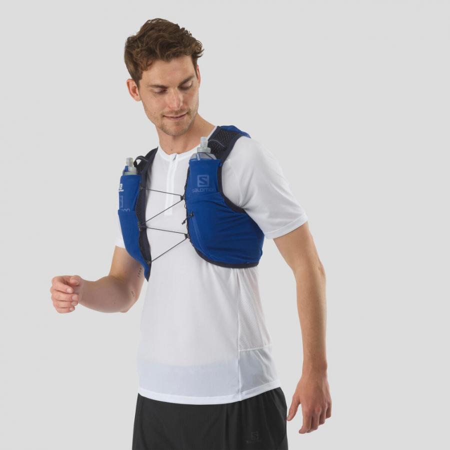 サロモン 陸上/ランニング バックパック ACTIVE SKIN 8 with flasks アクティブ スキン 8 セット LC1779600 : ブルー SALOMON|alpen-group|03