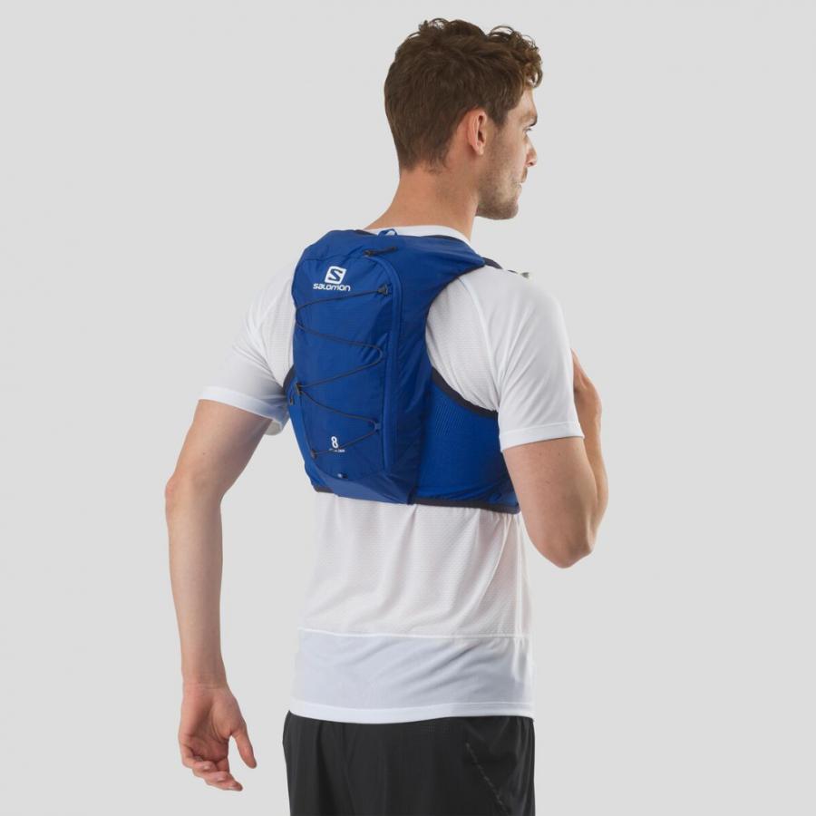 サロモン 陸上/ランニング バックパック ACTIVE SKIN 8 with flasks アクティブ スキン 8 セット LC1779600 : ブルー SALOMON|alpen-group|04