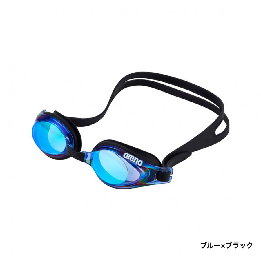 anon. ゴーグル ブルーミラー レンズ 収納袋付き アリーナ（arena） シルキー フィットネスゴーグル ミラーレンズ