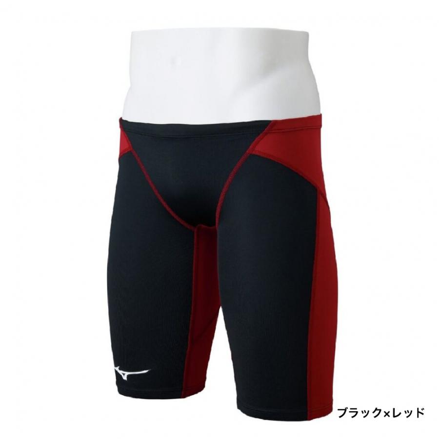 ミズノ　メンズ競泳用 ハーフスパッツ ブラック×レッド L MIZUNO ミズノ メンズ 水泳 競泳水着 GX・SONIC STREAM ハーフ