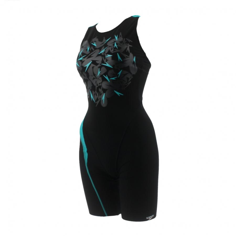 スピード speedo Shadow Boom Loosen Kneeskin シャドーブーンルースンニースキン レディース ブラック 黒 水泳 スイム フィットネス 水着 オールインワン SFW12351-KB speedo（スピード） レディス 水泳 フィットネス水着 Shadow Boom