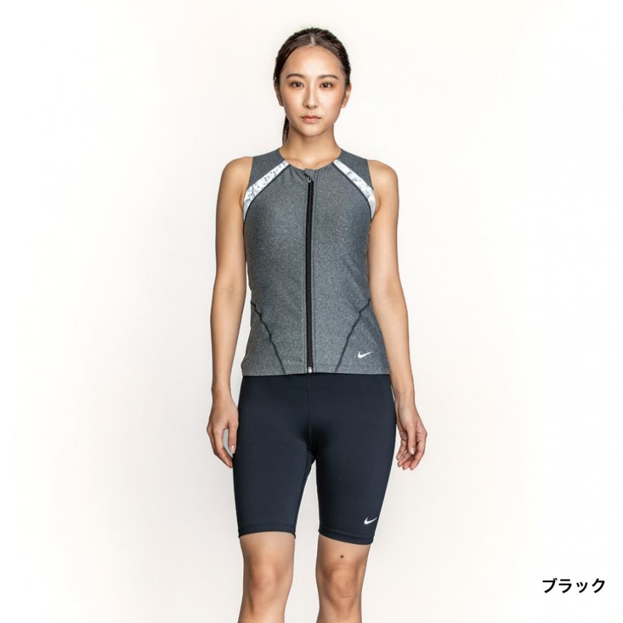 新品未使用　ナイキ　フィットネス水着　袖付き　半袖　スパッツ NIKE ナイキ レディス 水泳 フィットネス水着 FA24 ジップ付き袖