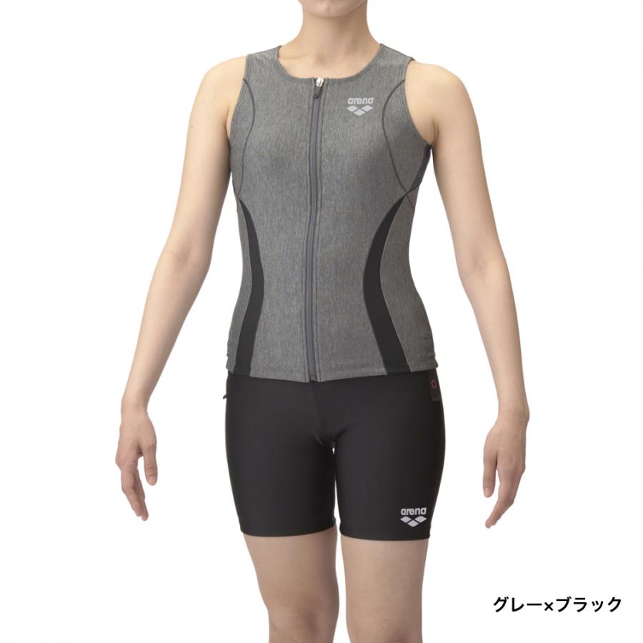 競パン arena アリーナ グレー競泳水着Sサイズ 【新品】 アリーナ（arena） レディス 水泳 フィットネス水着 すらっとセパ
