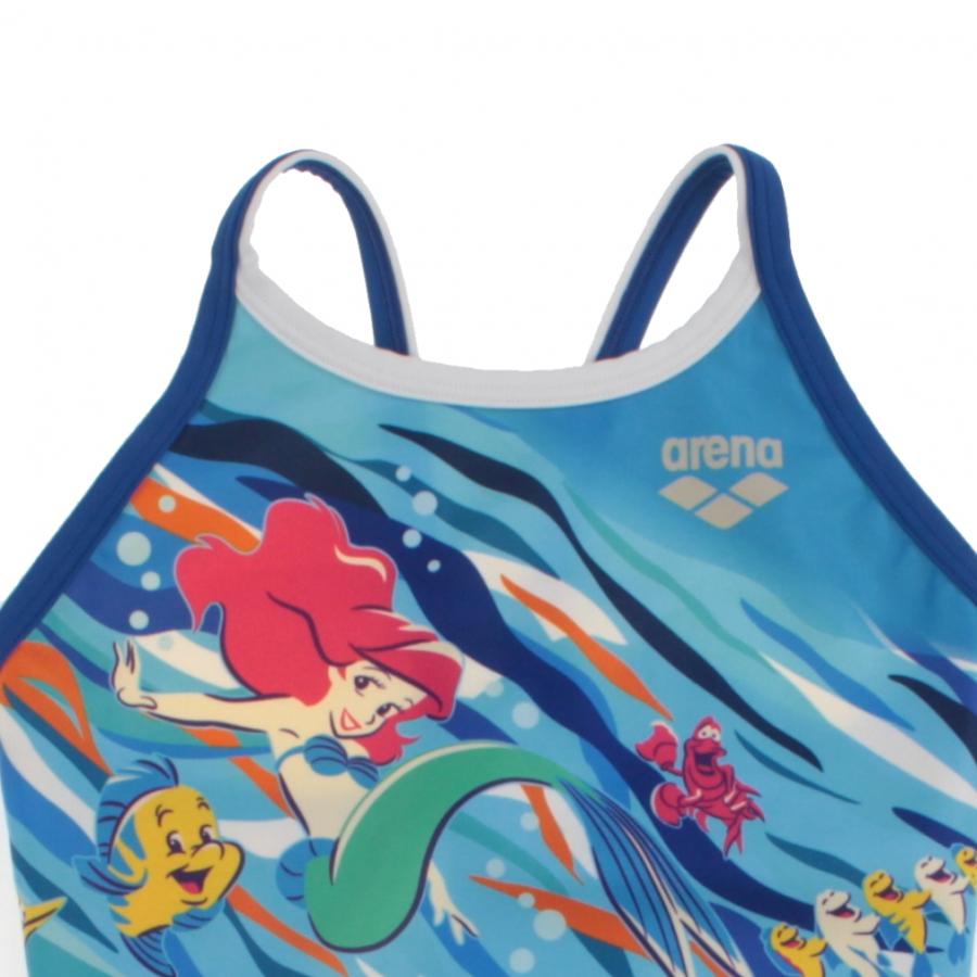 アリーナ レディス 水泳 競泳水着 Disney ディズニー デザイン リトル・マーメイド トレーニングワンピース オープンバック タフスーツ AS5SWM55L arenaの画像