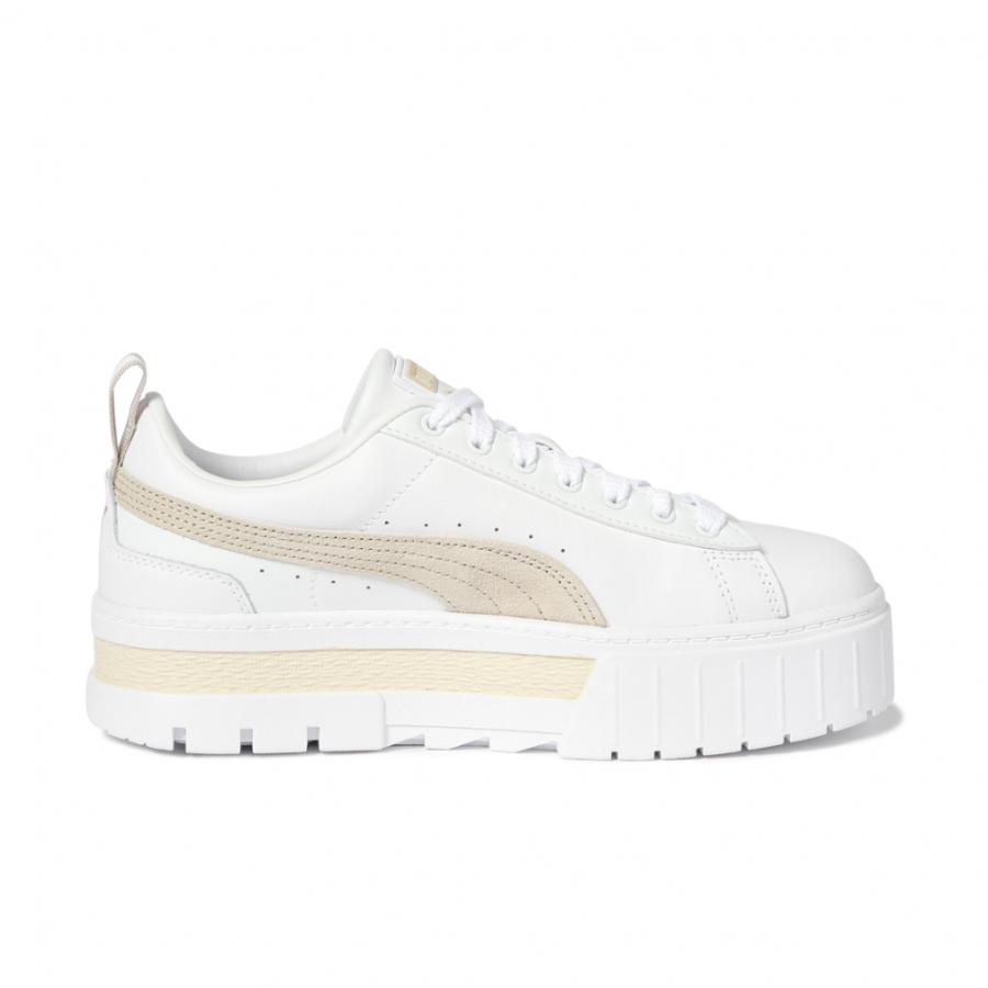 PUMA（プーマ） メイズ レザー ウィメンズ 381983 レディス スニーカー : ホワイト×ベージュ 厚底シューズ 厚底スニーカー ...