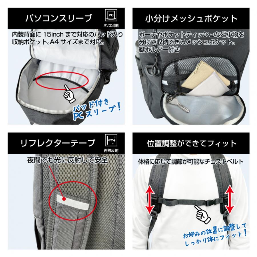 TIGORA ティゴラ ポリ バックパック TR ディパック BK リュック