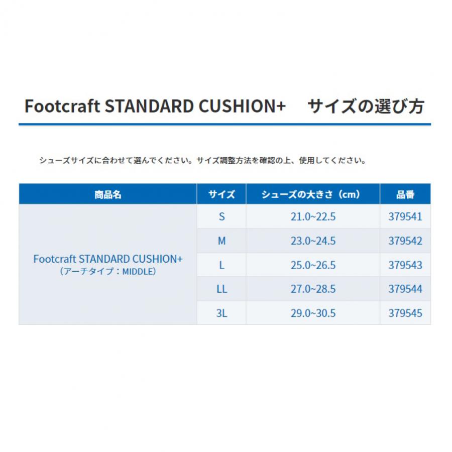 ザムスト Footcraft STANDARD CUSHION+ フットクラフトスタンダードクッションプラス アーチタイプ:MIDDLE インソール 足裏 かかと 土踏まず サポート zamst｜alpen-group｜09