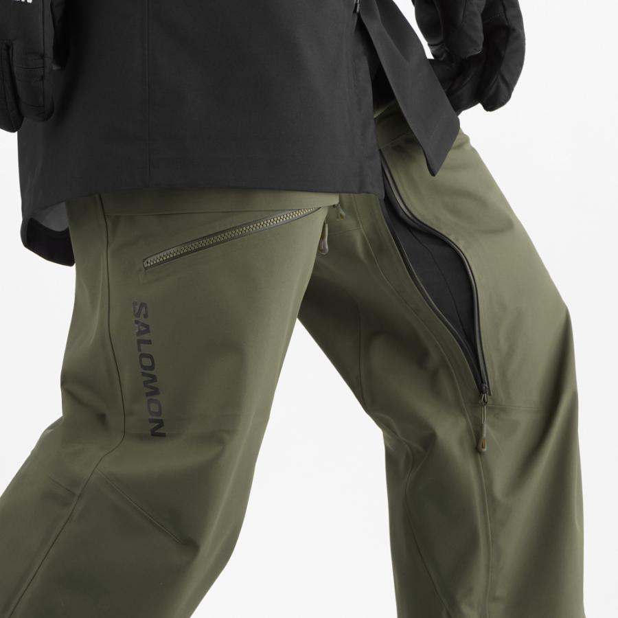 SALOMON ビブパンツ XLサイズ スノボパンツ ブラック/グリーン