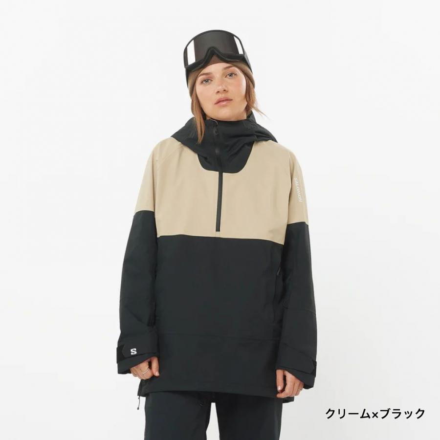 週末SALE！salomonサロモン★スノーウェアレディースL 黒×ベージュ 15300236.jpg