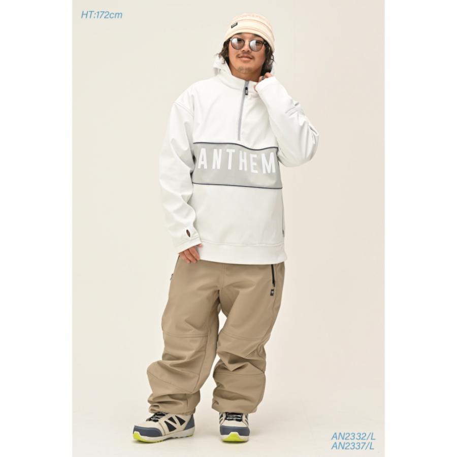 ANTHEM フード付きアウターウェア ホワイト　スノボー　スキー アンセム メンズ スノーボード ジャケット CASCADE ANORAK AN2332022