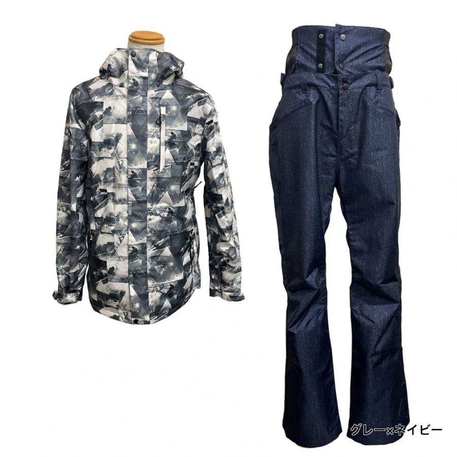 JOY RIDE スノーボードウェア 上下セット メンズLネイビー×ライトグレー ジョイライド ボードジャケット＋パンツ セット JOJK-9396 JOPT-8170