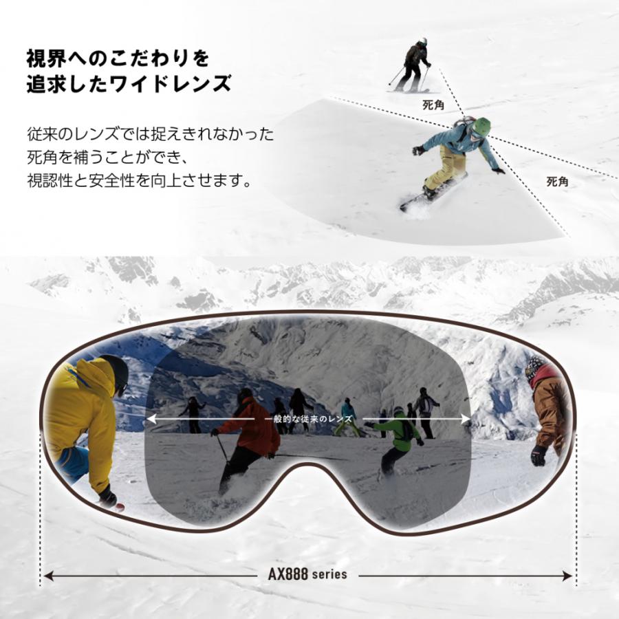 AXE（アックス） ゴーグル AX888-WCM GR_ メガネ対応 AXE GOGGLES 888