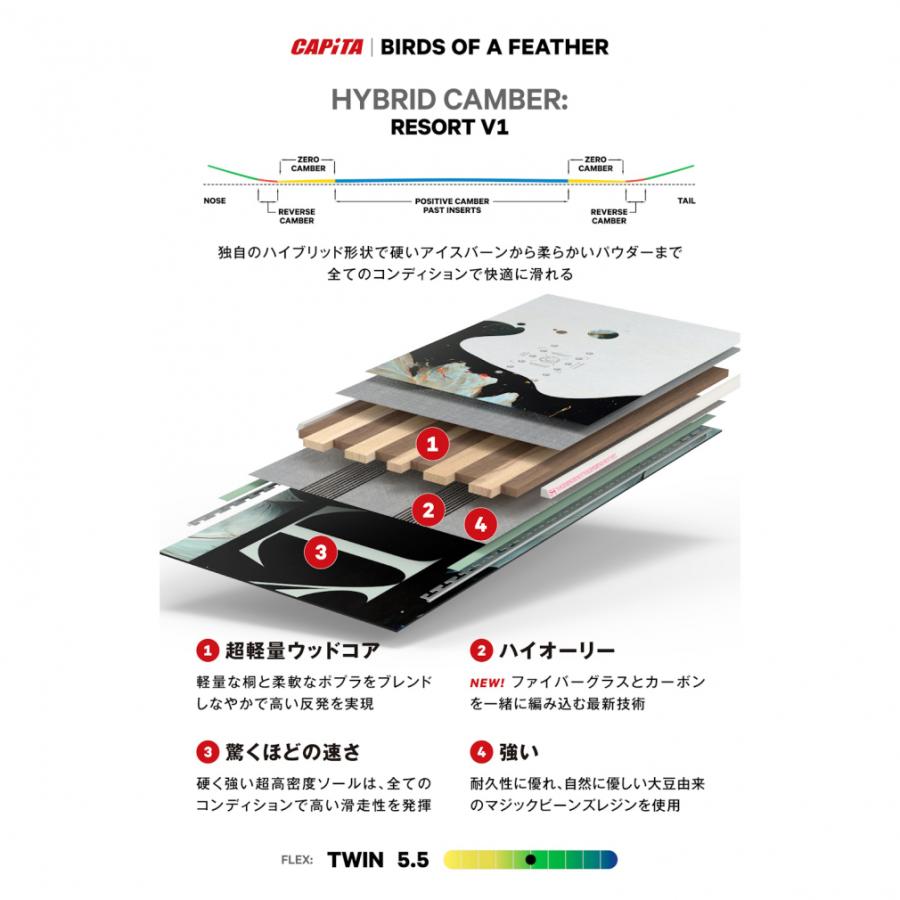 キャピタ BIRDS OF A FEATHER 03824005 24-25年モデル レディース スノーボード 板 スノボ CAPITAの画像