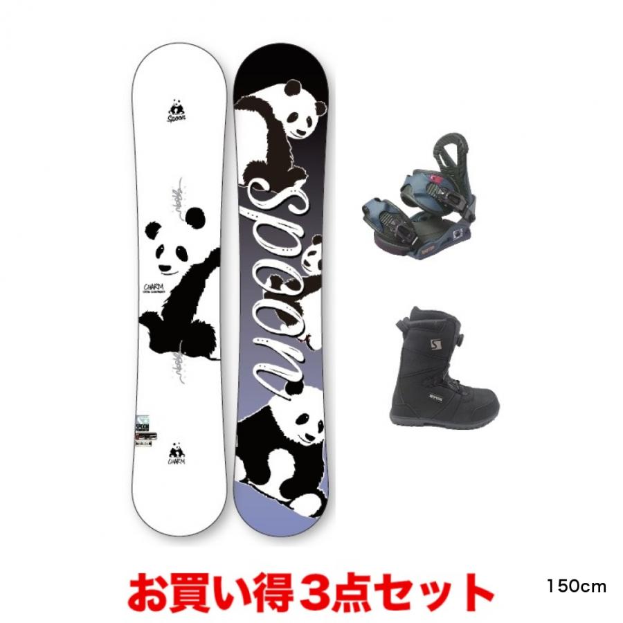 SPOON Charm スノーボード ビンディングセット スプーン CHARM WHT ＆ EQUIP BINDING NAVY PRISM TGF BLACK 板＋