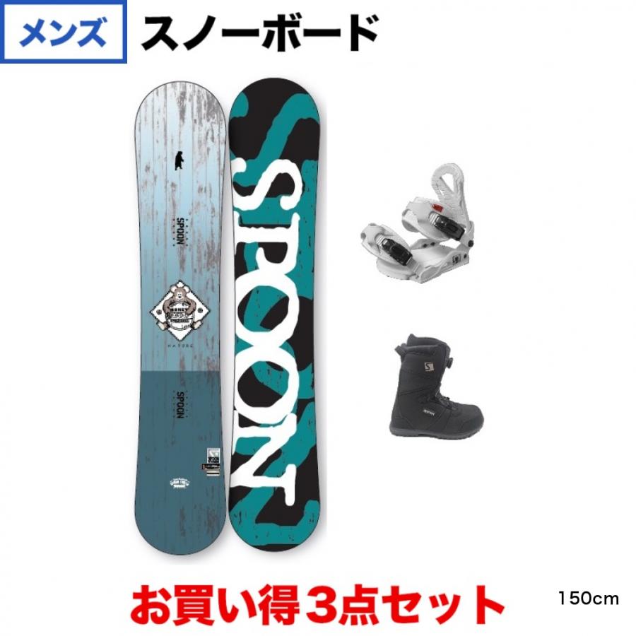 スプーン NATURE BLUE ＆ EQUIP BINDING WHITE PRISM TGF BLACK 板＋