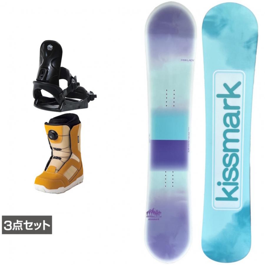 Kissmark スノーボード 120cm 2点セット kissmark（キスマーク） PINKLADY ＆ コーズ ＆ JAFFE ブラウン 板＋