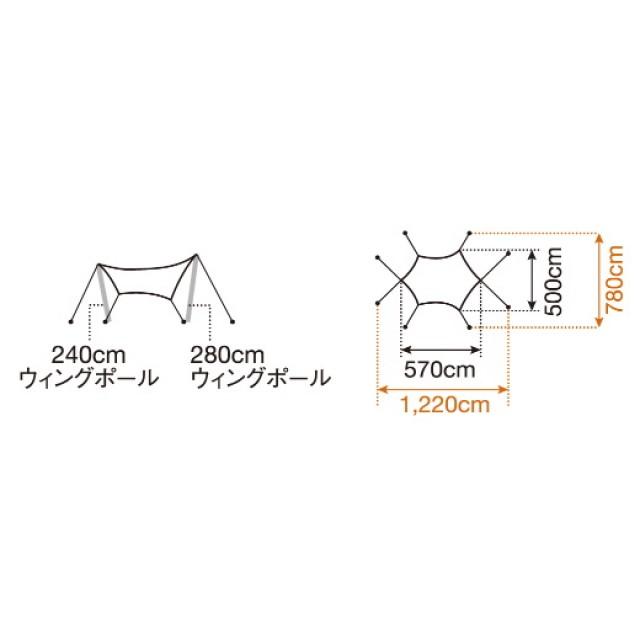snow peak（スノーピーク） HDタープ シールド ヘキサ L Pro セット TP