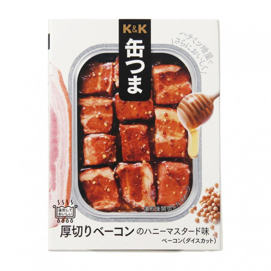 K＆K 缶つま 厚切りベーコンのハニーマスタード味 6缶セット キャンプ