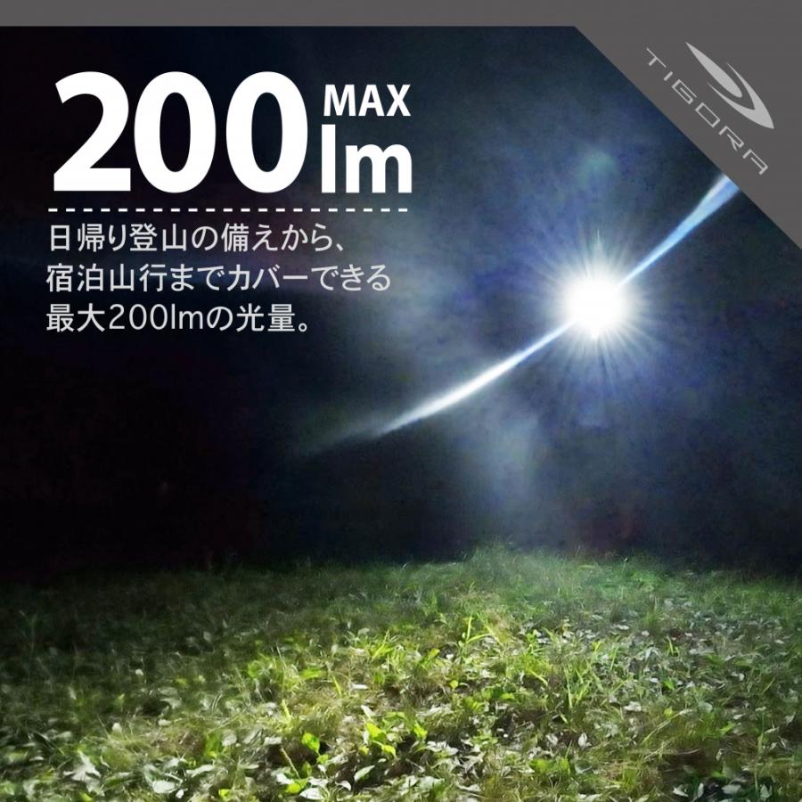 TIGORA（ティゴラ） ヘッドランプ 200 7842070003 トレッキング ヘッド