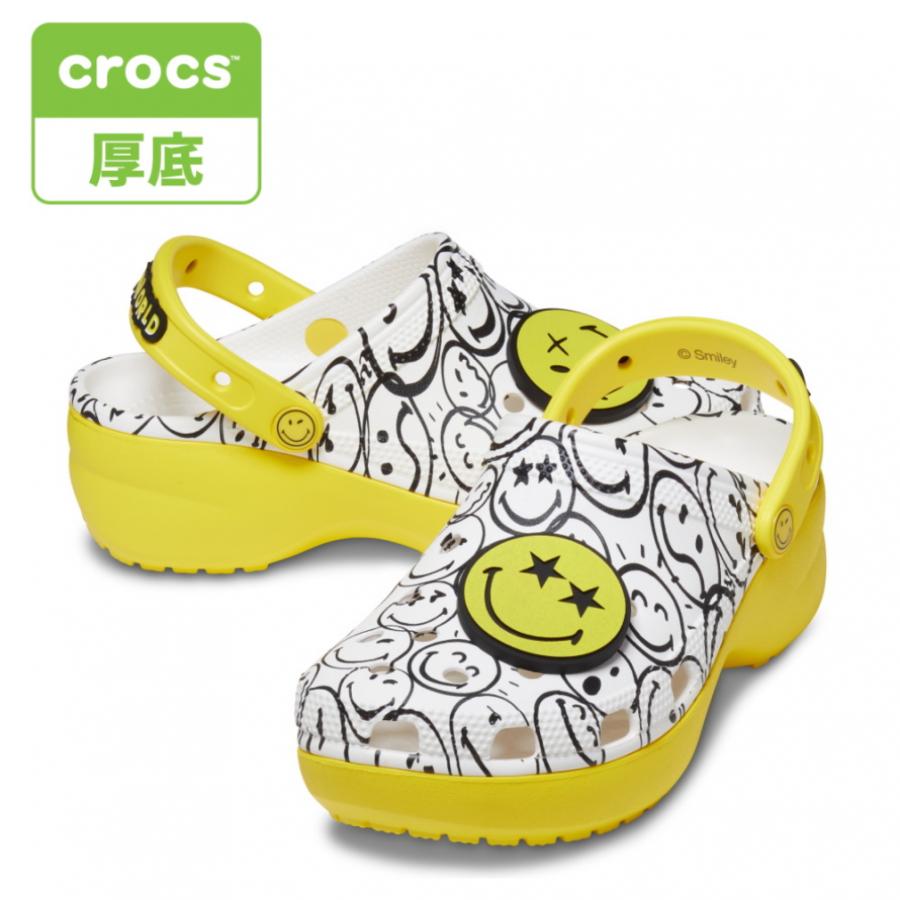 crocs クロックス Classic Platform 2022 Smiley Clog W 207980-94S 