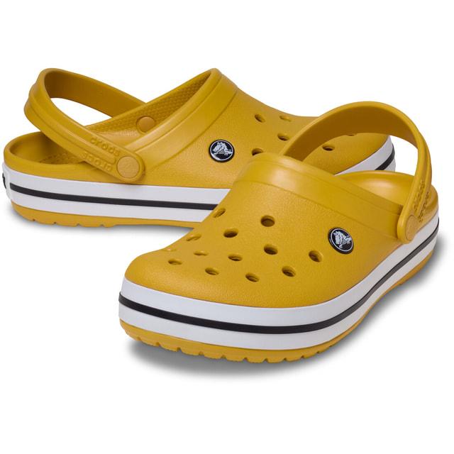 Crocs グレー/イエロー クロッグサンダル*10 crocs（クロックス） Crocband 11016-7AG クロッグサンダル : イエロー