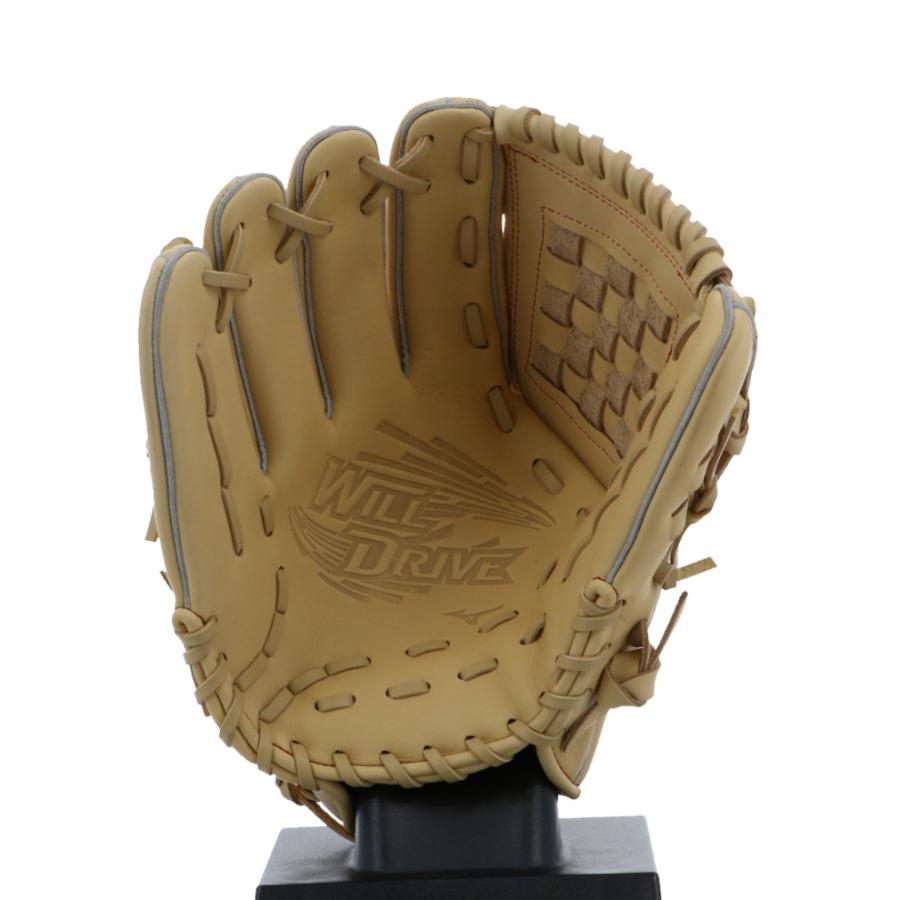 【美品・左投げ用】ミズノ 軟式グローブ WILL DRIVE RED イエロー MIZUNO（ミズノ） 軟式用WILL DRIVE RED IBE 投手向け サイズ11 左投用