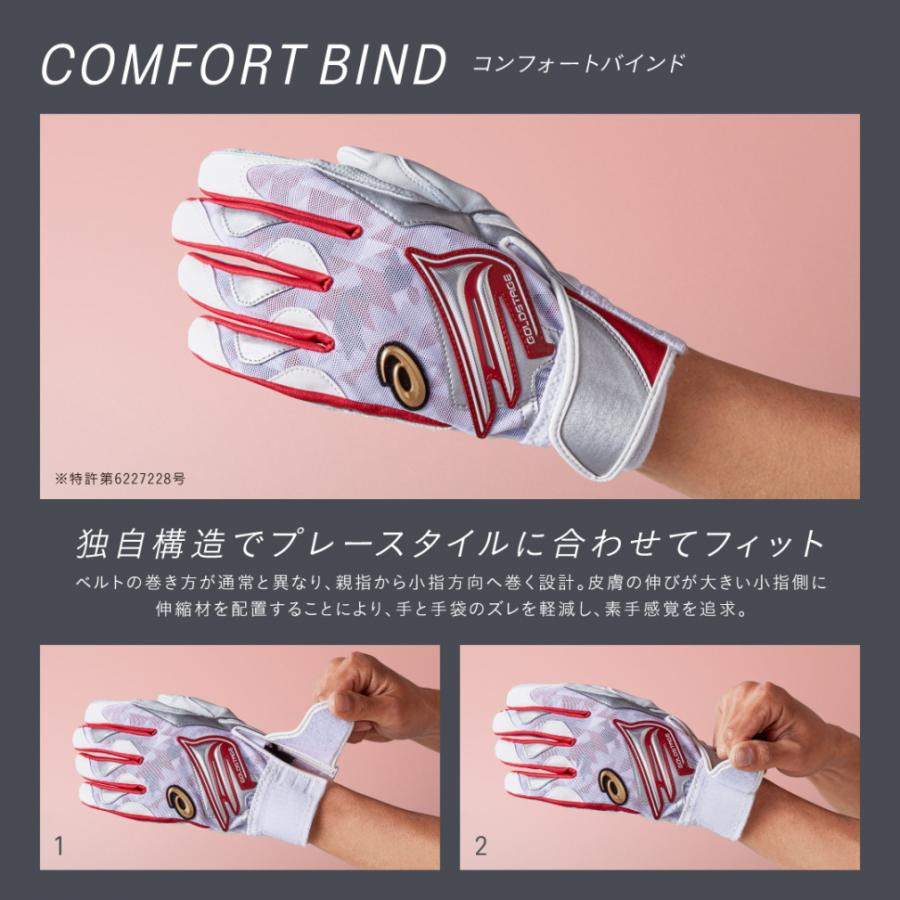 アシックス 野球 バッティング用手袋 両手用 GOLDSTAGE BATTHING GLOVE ゴールドステージ バッティンググローブ 3121A967 asics｜alpen-group｜06