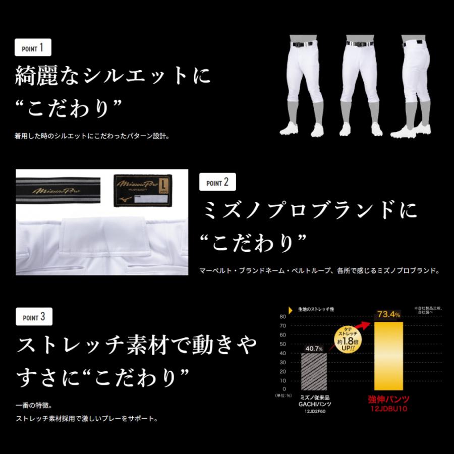 MIZUNO ミズノ メンズ 野球 練習用パンツ ミズノプロ 強伸