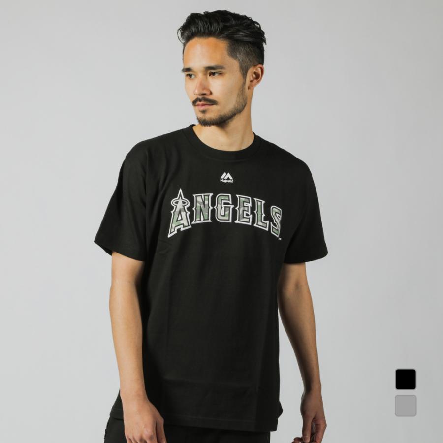 マジェスティック メンズ 野球 半袖tシャツ エンゼルス大谷翔平 カモ柄プリントtシャツ Mm08la9002 Majestic