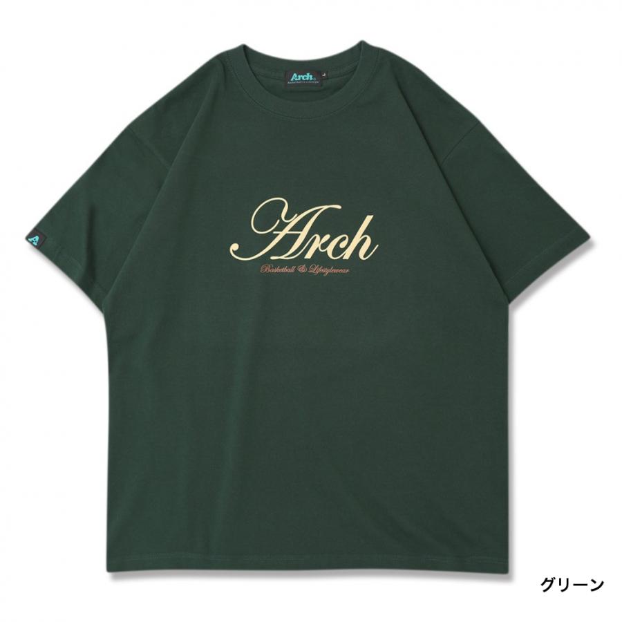 アーチ メンズ レディス バスケットボール 半袖Tシャツ cursive logo