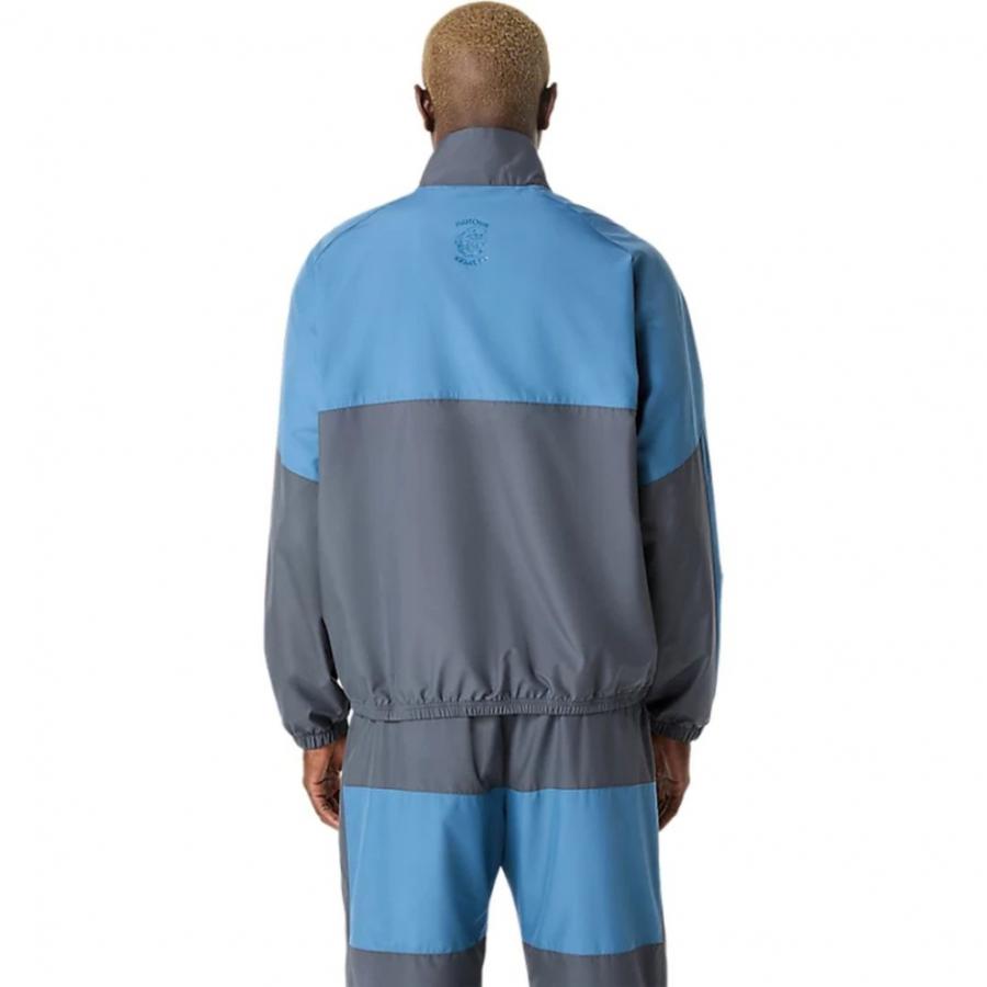 ASICS アシックス　撥水性グラフィックウーブンジャケット　Sサイズ　水色 ASICS（アシックス） メンズ レディス バスケットボール アウター