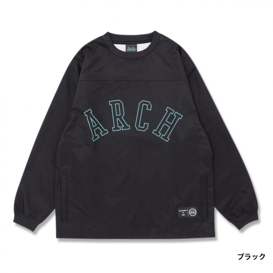 アーチ メンズ レディス バスケットボール パーカー college logo wind crewneck shirt T725 カレッジロゴ ウィンド クルーネックシャツ Archの画像