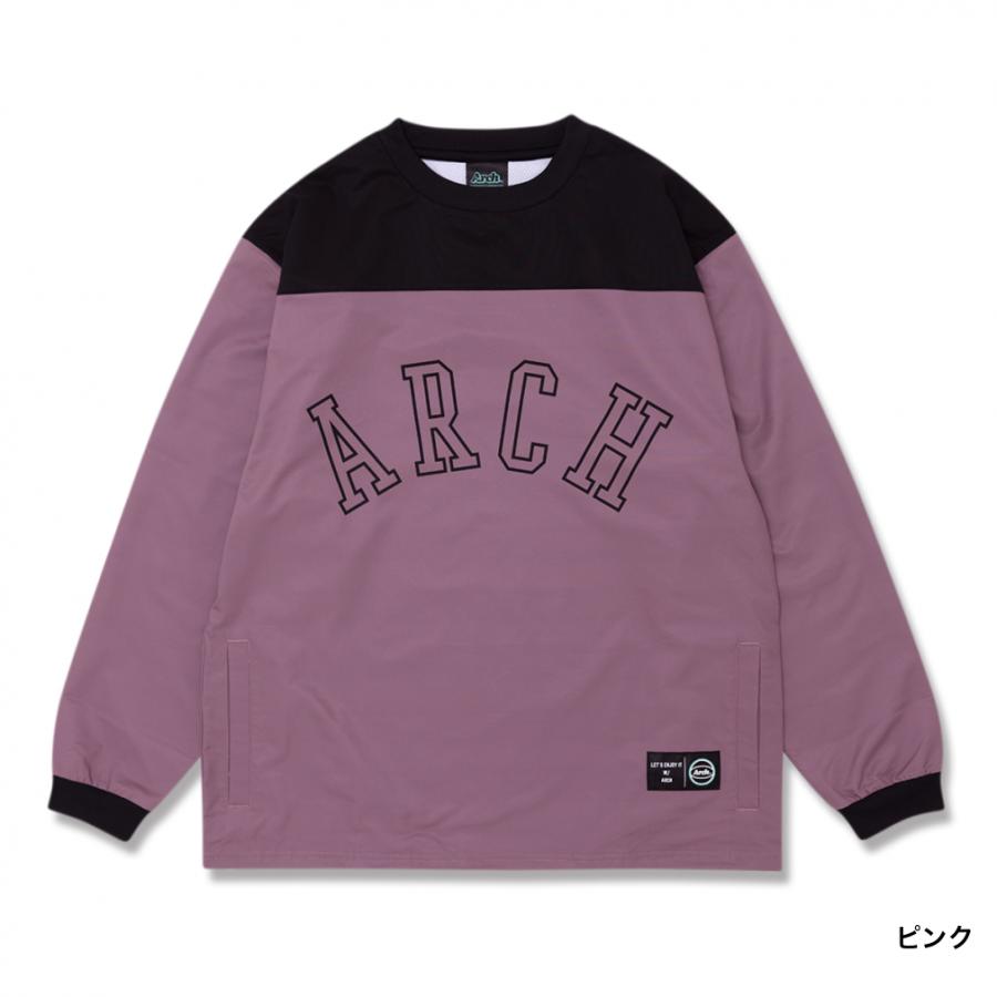 アーチ メンズ レディス バスケットボール パーカー college logo wind crewneck shirt T725 カレッジロゴ ウィンド クルーネックシャツ Archの画像