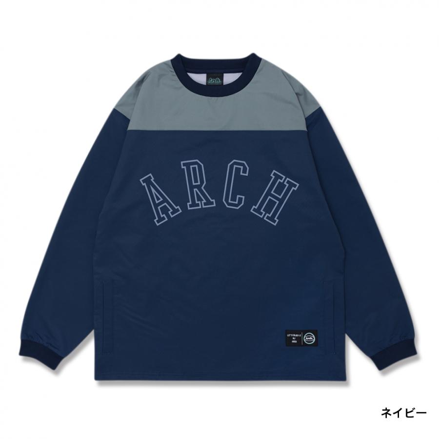 アーチ メンズ レディス バスケットボール パーカー college logo wind crewneck shirt T725 カレッジロゴ ウィンド クルーネックシャツ Archの画像