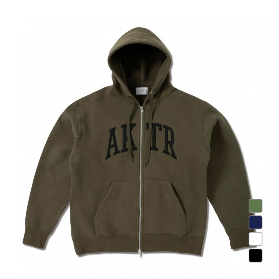 バスケットパーカー ウェア  秋冬物 アクター AKTR COLLEGE LOGO SWEAT ZIP HOODIE OLIV AKTR（アクター） メンズ レディス バスケットボール パーカー COLLEGE